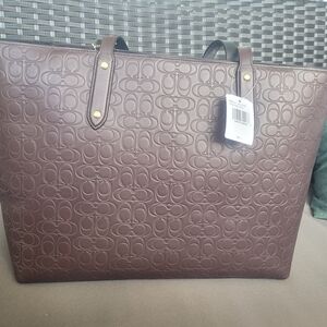 Oxblood Coach Tote Bag